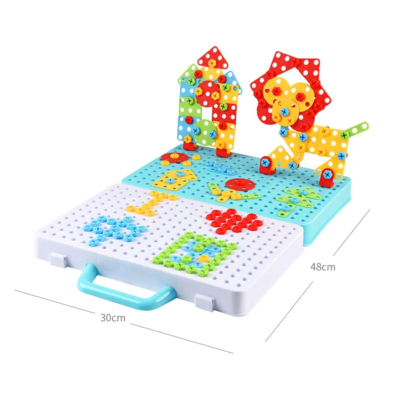 Electric Drill Nut Disassembly Match Tool Toys Children Educational Assembled Blocks Sets Tools for Boys Design Building Toys