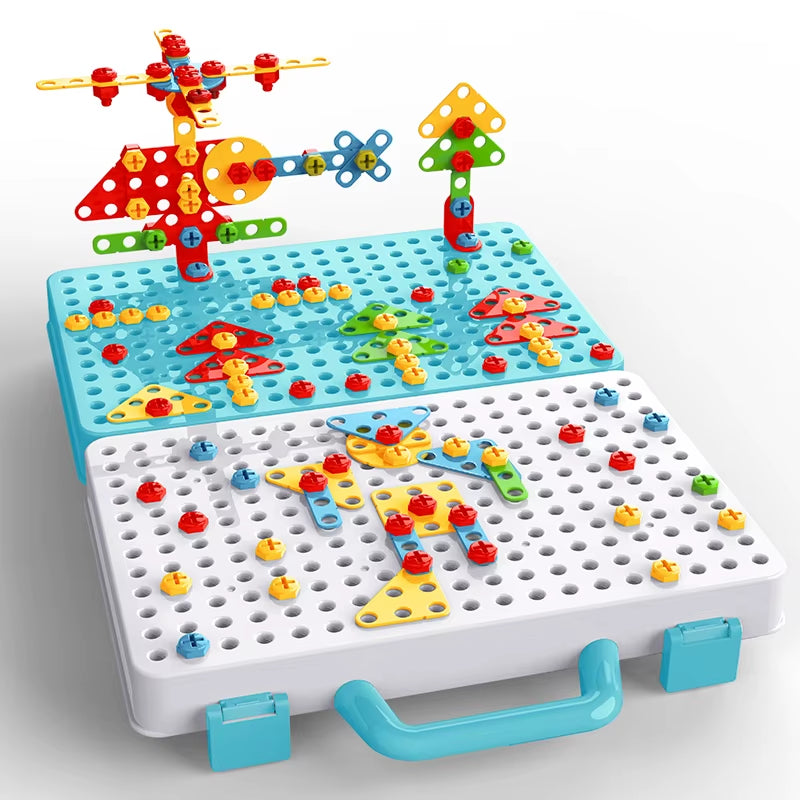 Electric Drill Nut Disassembly Match Tool Toys Children Educational Assembled Blocks Sets Tools for Boys Design Building Toys
