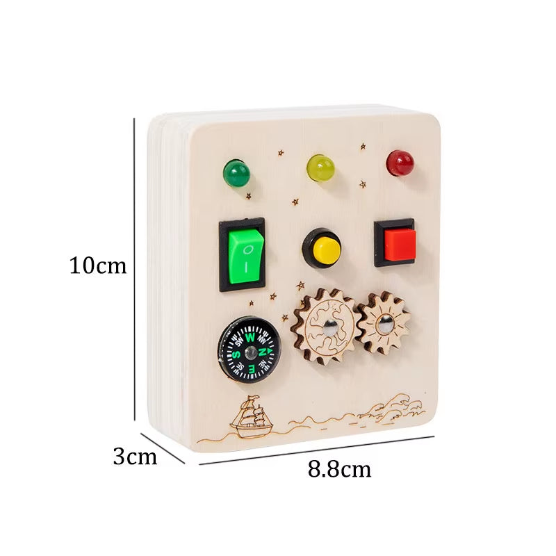 Montessori Busy Board Children Toys Led Light Switch Simulate Car Steering Wheel Travel Activities Sensory Game Educational Toys