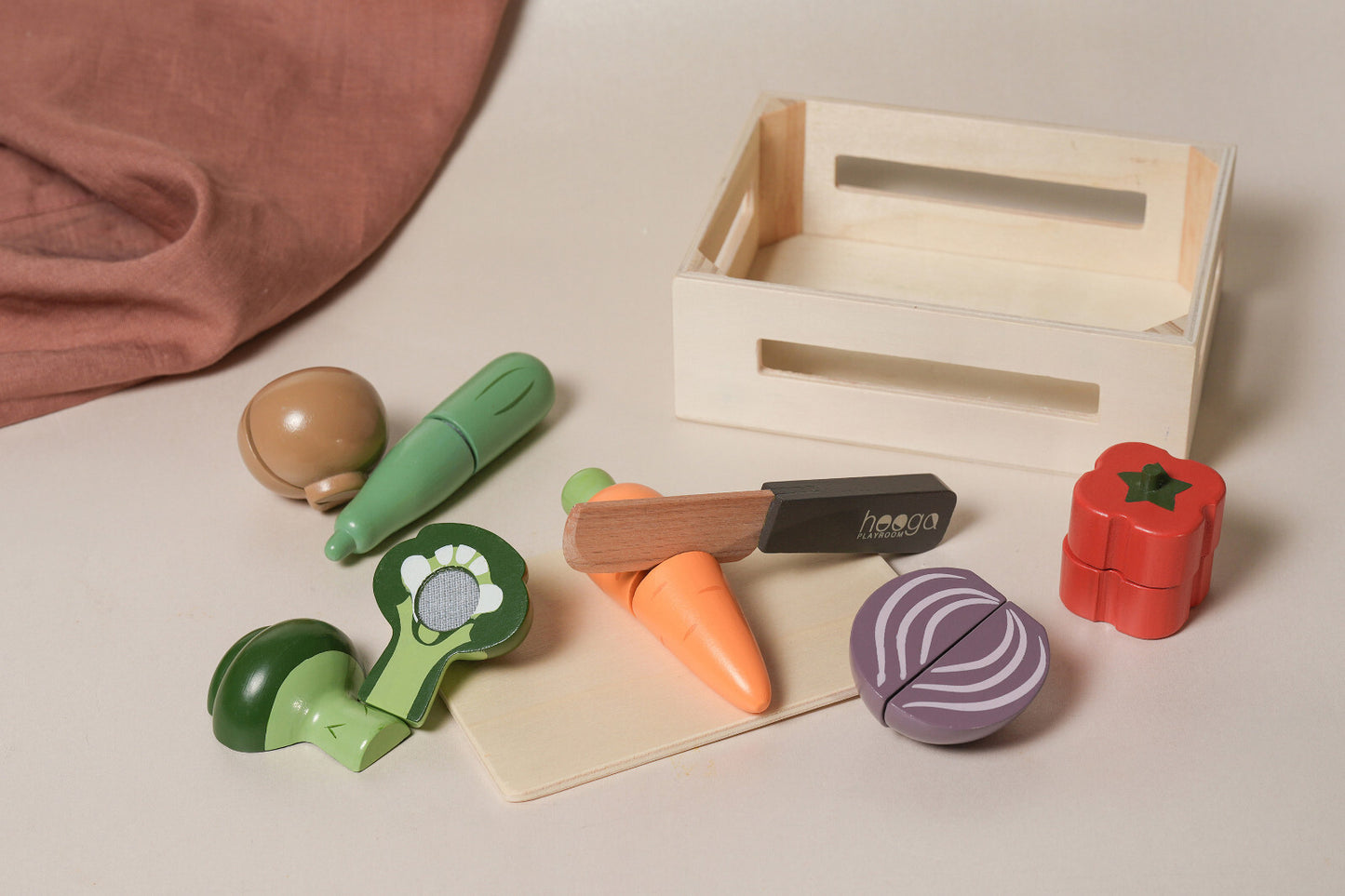 Wooden Play Food Set Kids Pretend Play Food Shopping Play Toy Set 18Pcs