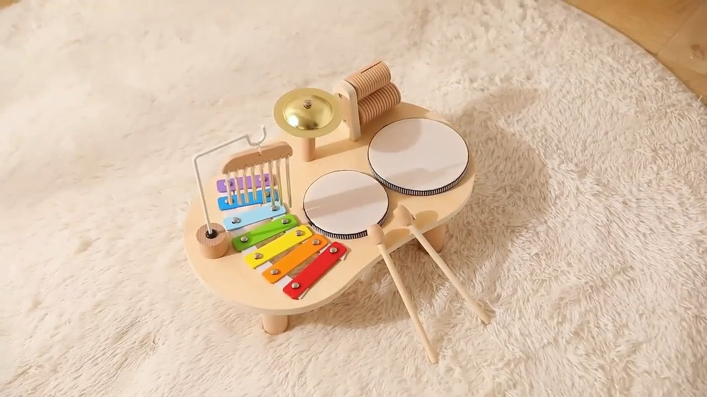 8 in 1 Montessori Wooden Musical Set Instruments Drum Activity Toys for Toddlers