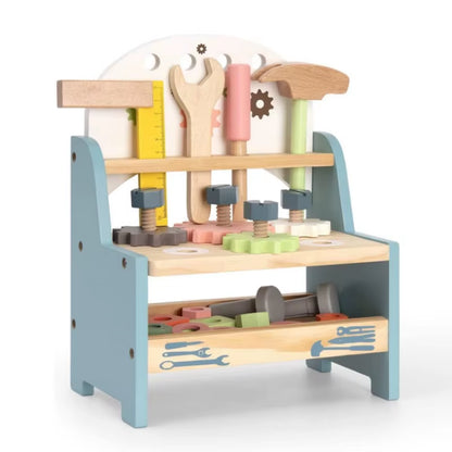 Tool Bench Set Mini Wooden Work Bench Construction Toys Educational Pretend Play Gift Toy Tools Set for Boys Girls