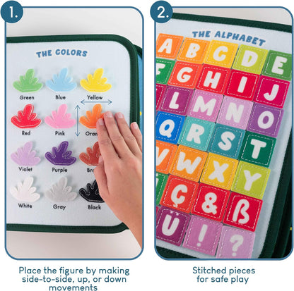 Busy Board for Toddlers Felt, Educational Montessori Toys. Early Development Activity Fine Motor Skills, Busy Book 1 2 3 Years. Sensory Board Kids Toys, Gifts for Boys Girls Birthday Christmas