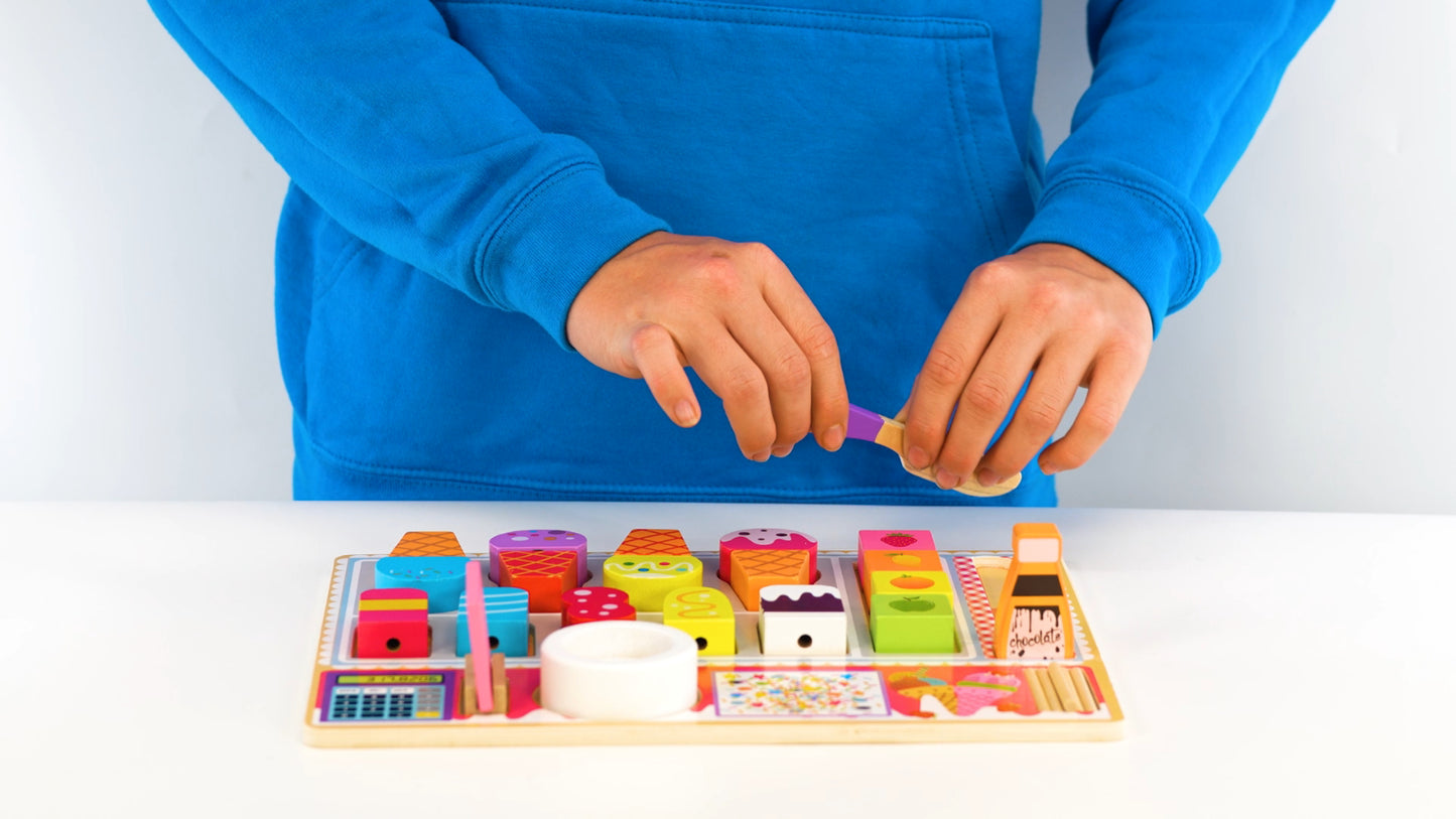 Wooden Ice Cream Shop Set Kids Toy Children'S Kitchen Playset Role Play Toys