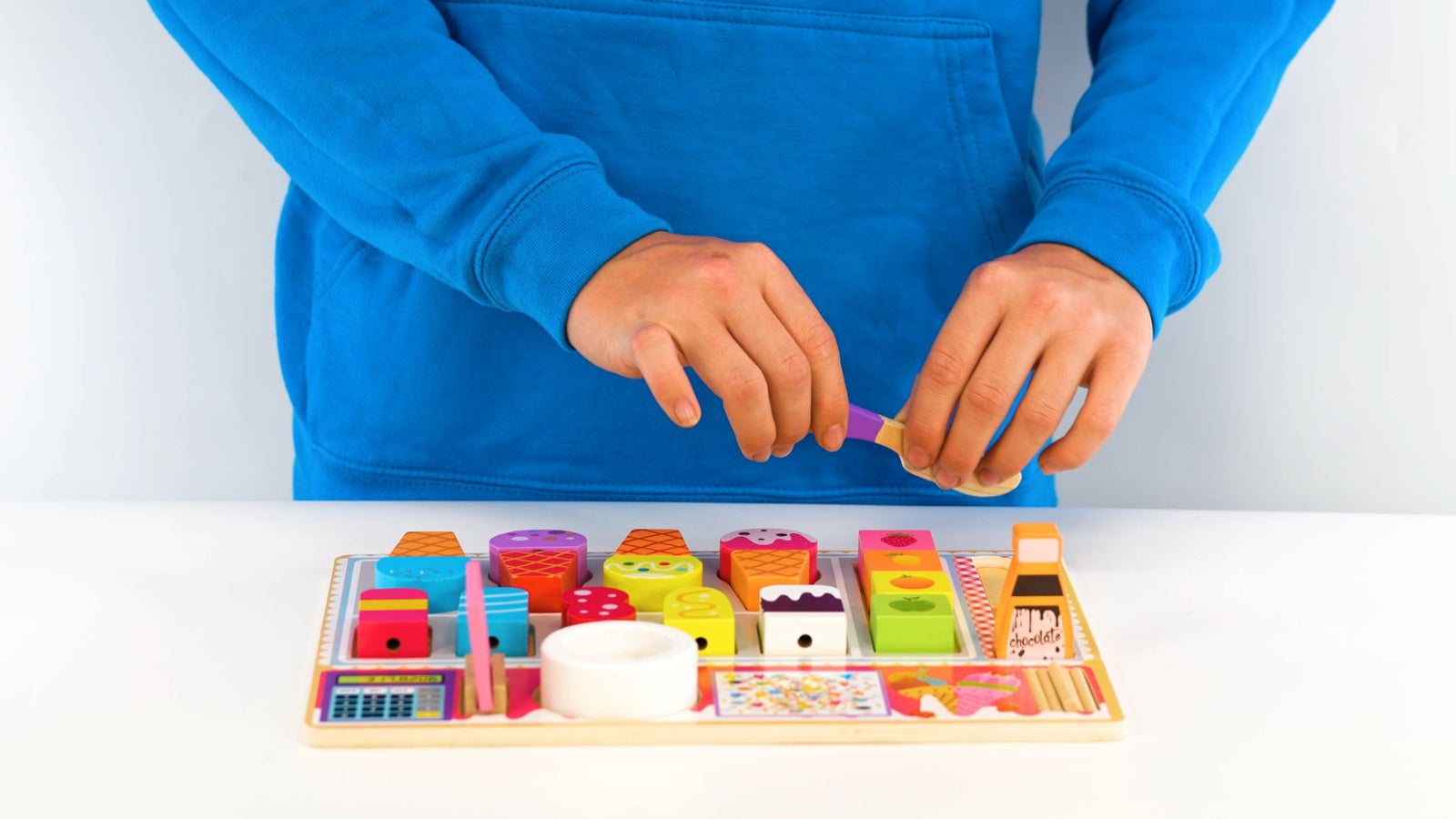 Wooden Ice Cream Shop Set Kids Toy Children'S Kitchen Playset Role Play Toys