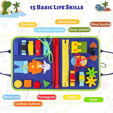 MONTESSORI BUSY BOARD SENSORY LEARNING ACTIVITY TOY TRAVEL PORTABLE FABRIC GIFTS