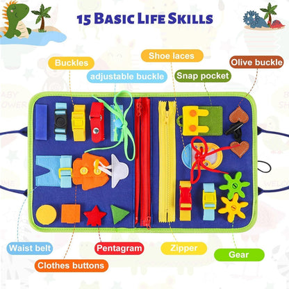 MONTESSORI BUSY BOARD SENSORY LEARNING ACTIVITY TOY TRAVEL PORTABLE FABRIC GIFTS