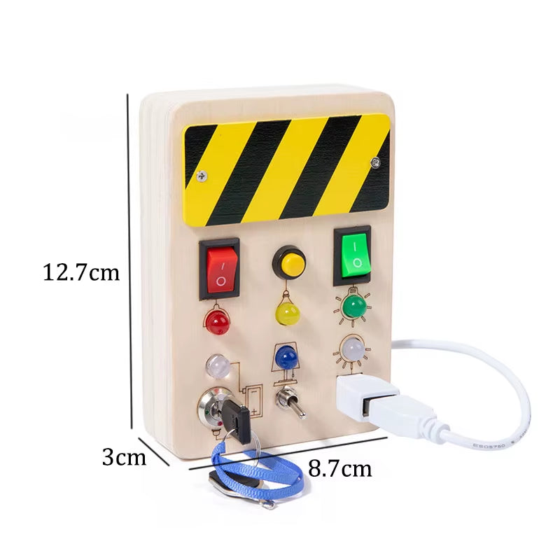 Montessori Busy Board Children Toys Led Light Switch Simulate Car Steering Wheel Travel Activities Sensory Game Educational Toys