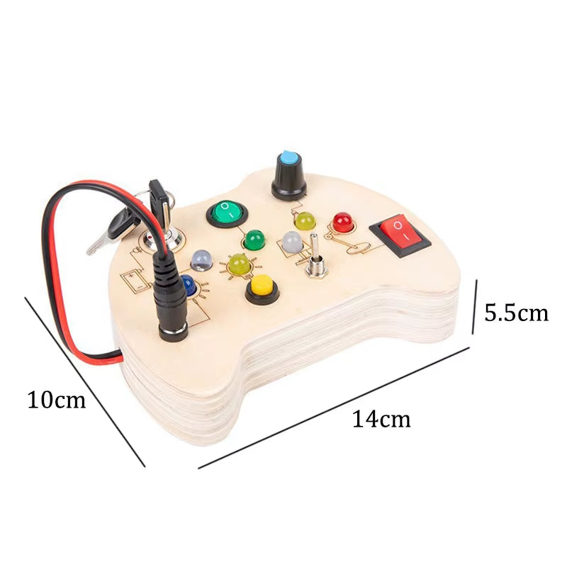 Montessori Busy Board Children Toys Led Light Switch Simulate Car Steering Wheel Travel Activities Sensory Game Educational Toys