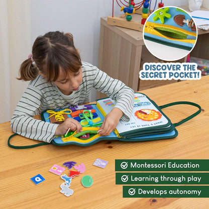Busy Board for Toddlers Felt, Educational Montessori Toys. Early Development Activity Fine Motor Skills, Busy Book 1 2 3 Years. Sensory Board Kids Toys, Gifts for Boys Girls Birthday Christmas
