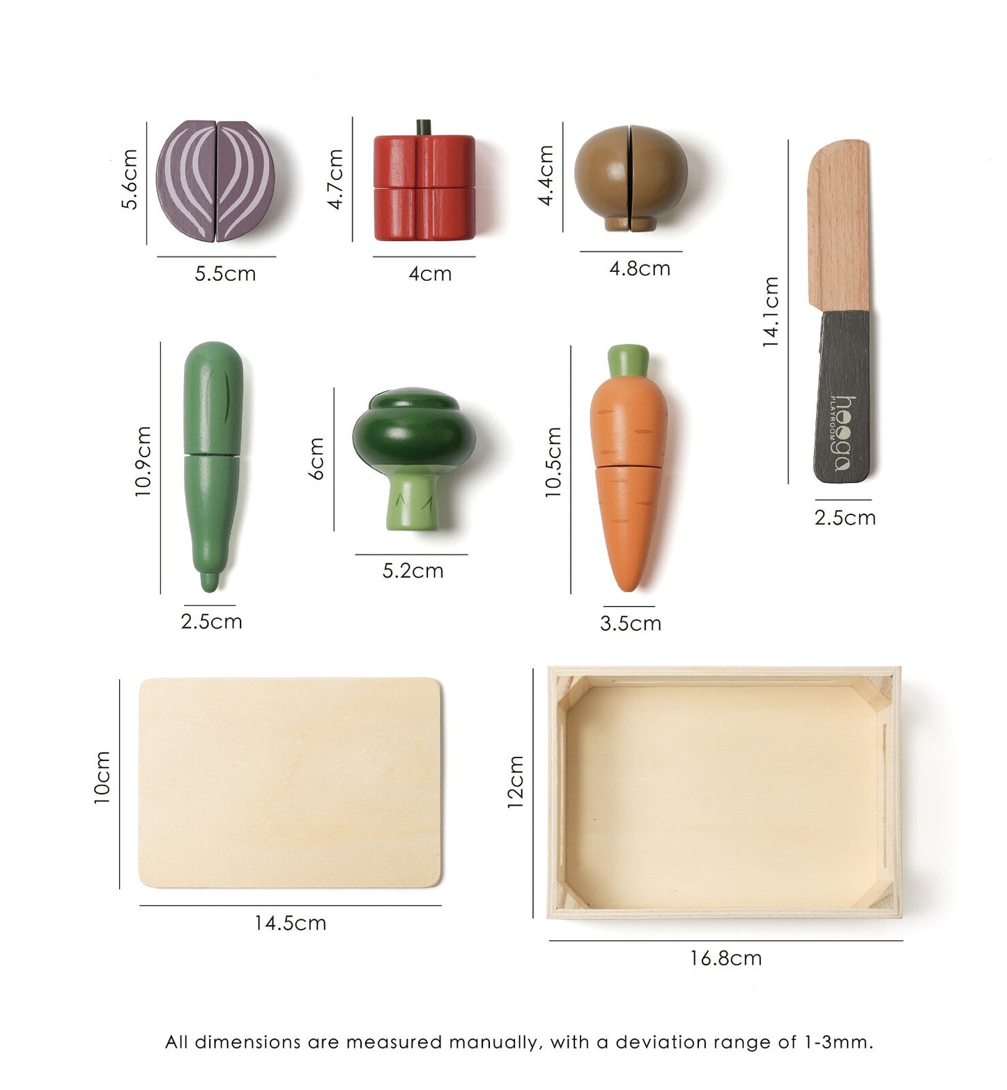 Wooden Play Food Set Kids Pretend Play Food Shopping Play Toy Set 18Pcs