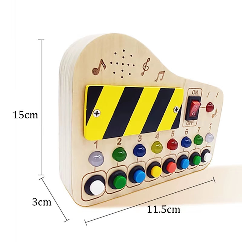 Montessori Busy Board Children Toys Led Light Switch Simulate Car Steering Wheel Travel Activities Sensory Game Educational Toys