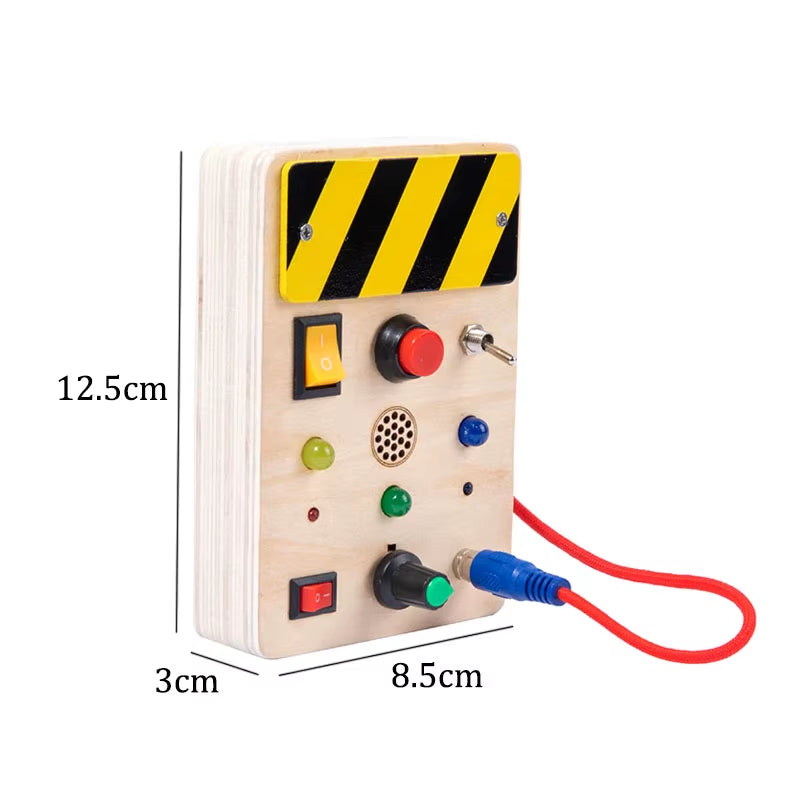 Montessori Busy Board Children Toys Led Light Switch Simulate Car Steering Wheel Travel Activities Sensory Game Educational Toys