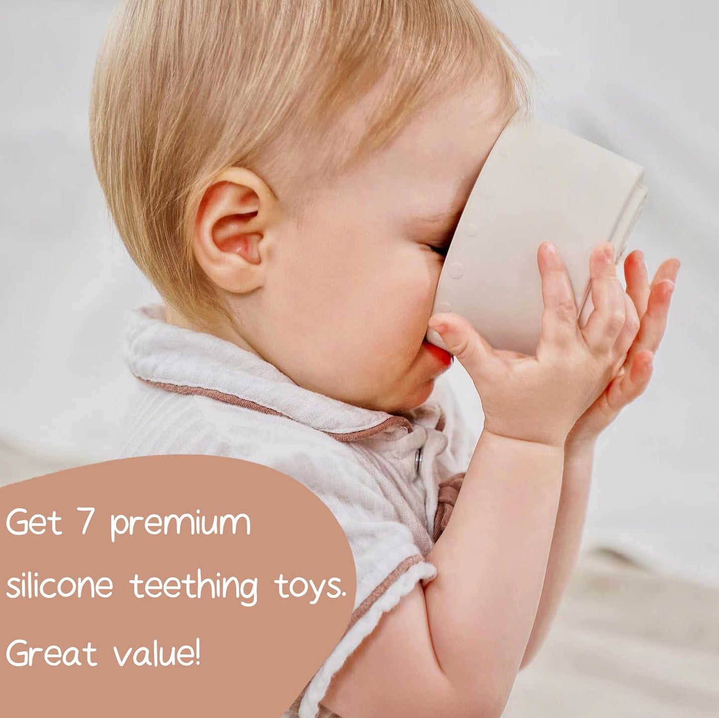 Moonkie Baby Stacking Cups Toy Silicone, Teething Toys for Baby, Early & Toys, 7