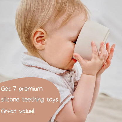 Moonkie Baby Stacking Cups Toy Silicone, Teething Toys for Baby, Early & Toys, 7