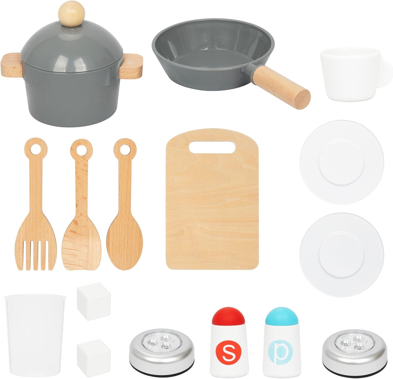 Wooden Play Kitchen, Children'S Play Kitchens & Toddler Set, Playset for Kids 3+ with LED Lights, Interactive Toy with Microwave, Dishwasher, Coffee Machine, Oven, Sink & Accessories