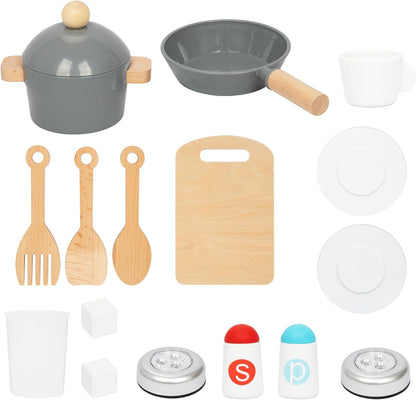 Wooden Play Kitchen, Children'S Play Kitchens & Toddler Set, Playset for Kids 3+ with LED Lights, Interactive Toy with Microwave, Dishwasher, Coffee Machine, Oven, Sink & Accessories