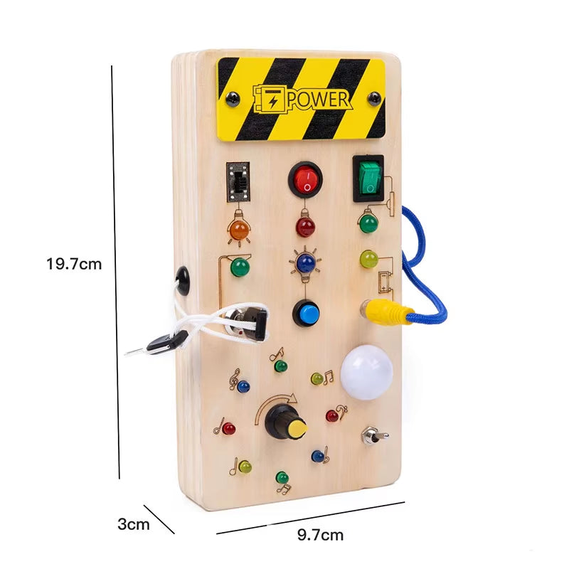 Montessori Busy Board Children Toys Led Light Switch Simulate Car Steering Wheel Travel Activities Sensory Game Educational Toys