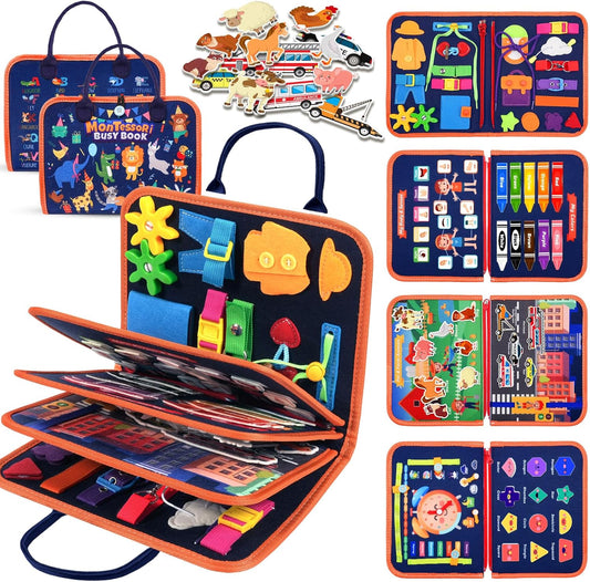 Busy Board Montessori Toys for 1 Year Old, Busy Book for 2 3 4 Year Old, Toddler Toys Gifts for 1 2 3 Year Old Girl Boys, Valentines Gifts for Kids, Easter Basket Fillers for Kids
