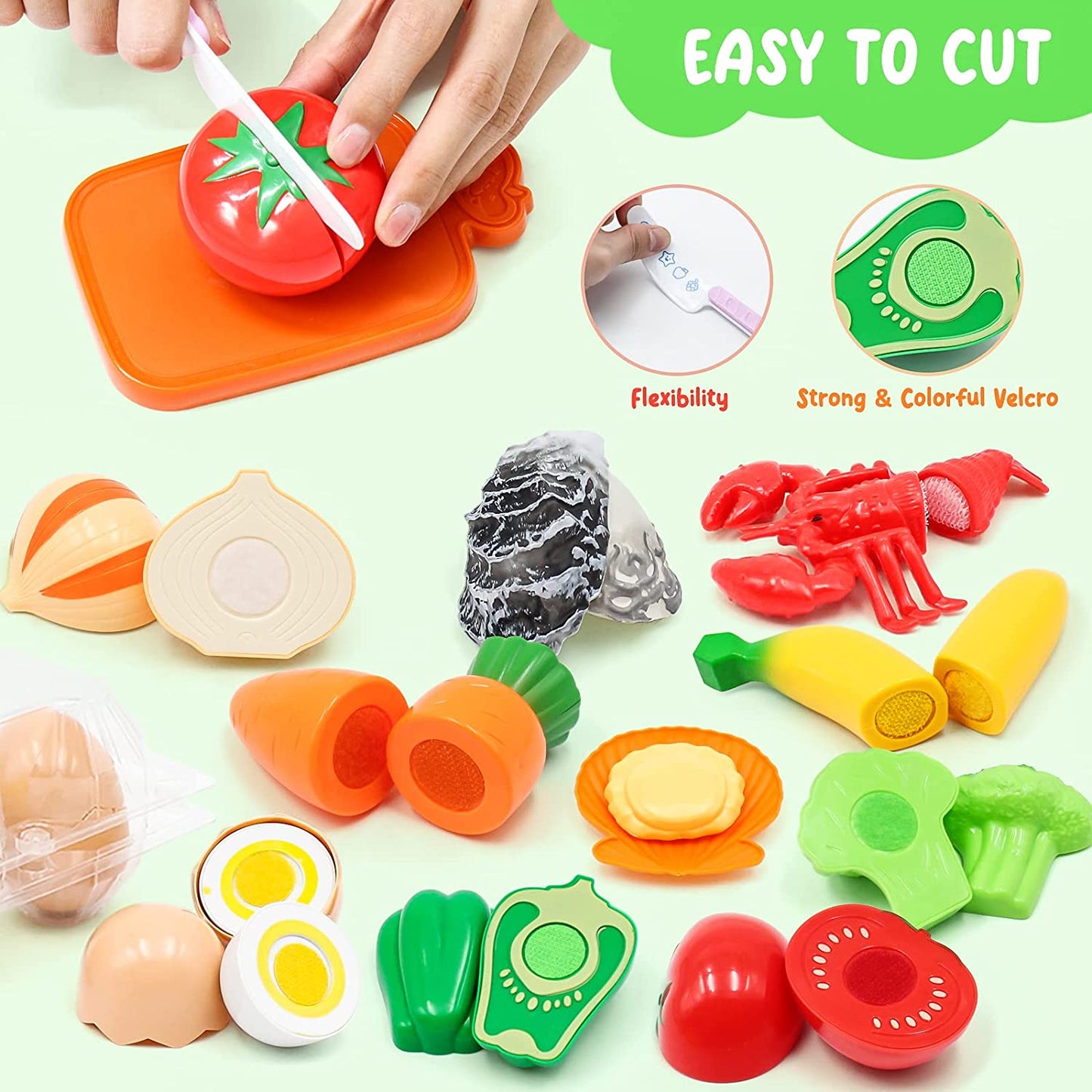 37Items 59Pcs Kids Pretend Play Kitchen Accessories Set, Stainless Steel Play Pots and Pans Sets for Kids, Cooking Utensils, Play Food Pizza Knife Kitchen Playset Toys Gift for Boys Girls Toddlers 3+