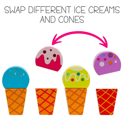 Wooden Ice Cream Shop Set Kids Toy Children'S Kitchen Playset Role Play Toys