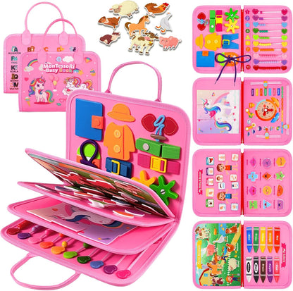 Busy Board Montessori Toys for 1 Year Old, Busy Book for 2 3 4 Year Old, Toddler Toys Gifts for 1 2 3 Year Old Girl Boys, Valentines Gifts for Kids, Easter Basket Fillers for Kids