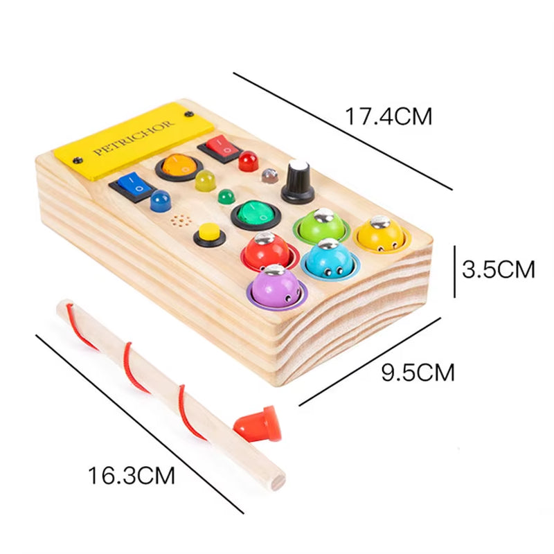 Montessori Busy Board Children Toys Led Light Switch Simulate Car Steering Wheel Travel Activities Sensory Game Educational Toys