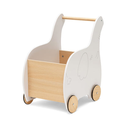 2-In-1 Wooden Baby Walker with Storage Chest and 4 Wheels