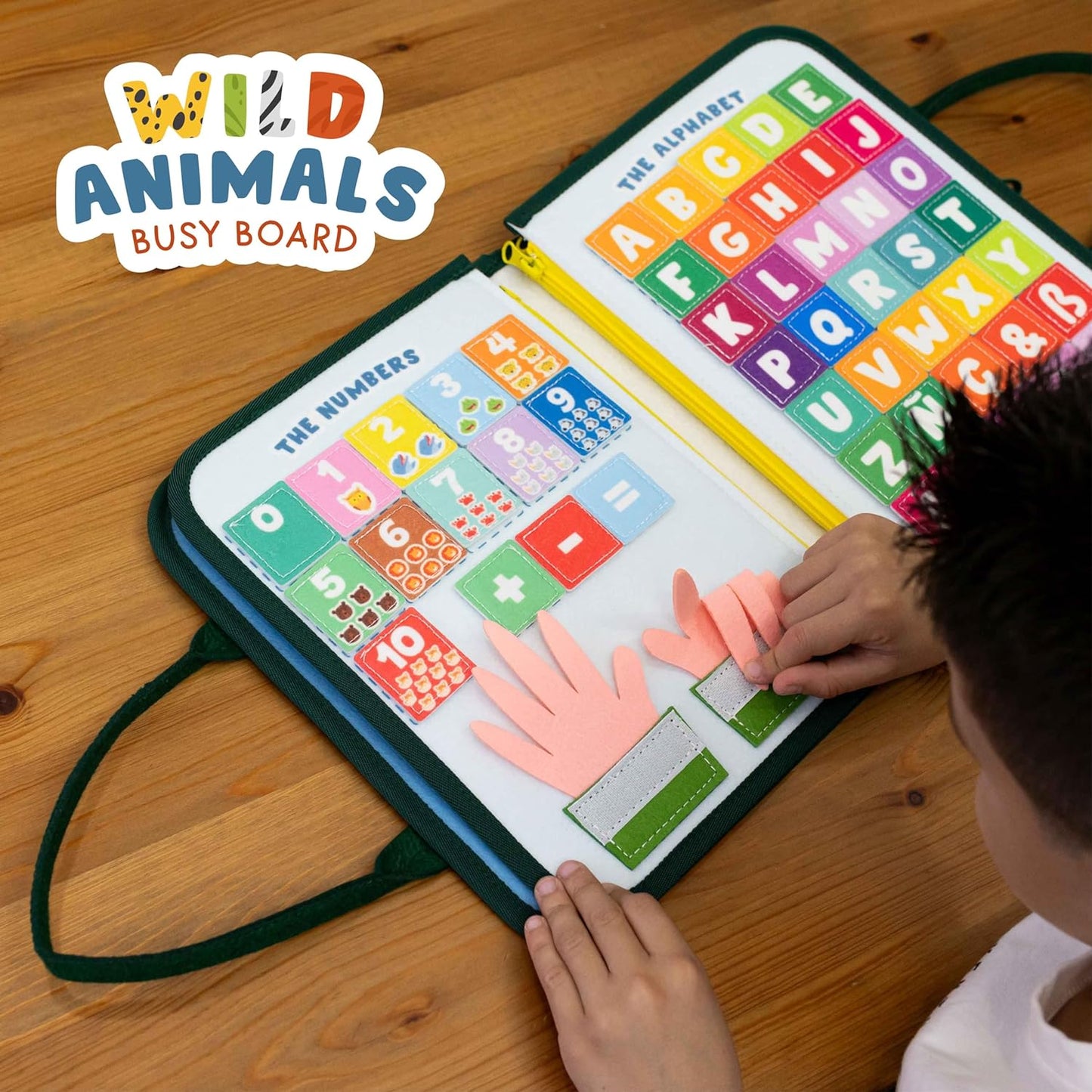 Busy Board for Toddlers Felt, Educational Montessori Toys. Early Development Activity Fine Motor Skills, Busy Book 1 2 3 Years. Sensory Board Kids Toys, Gifts for Boys Girls Birthday Christmas