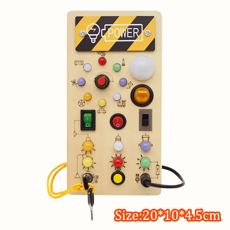 Montessori Busy Board Children Toys Led Light Switch Simulate Car Steering Wheel Travel Activities Sensory Game Educational Toys