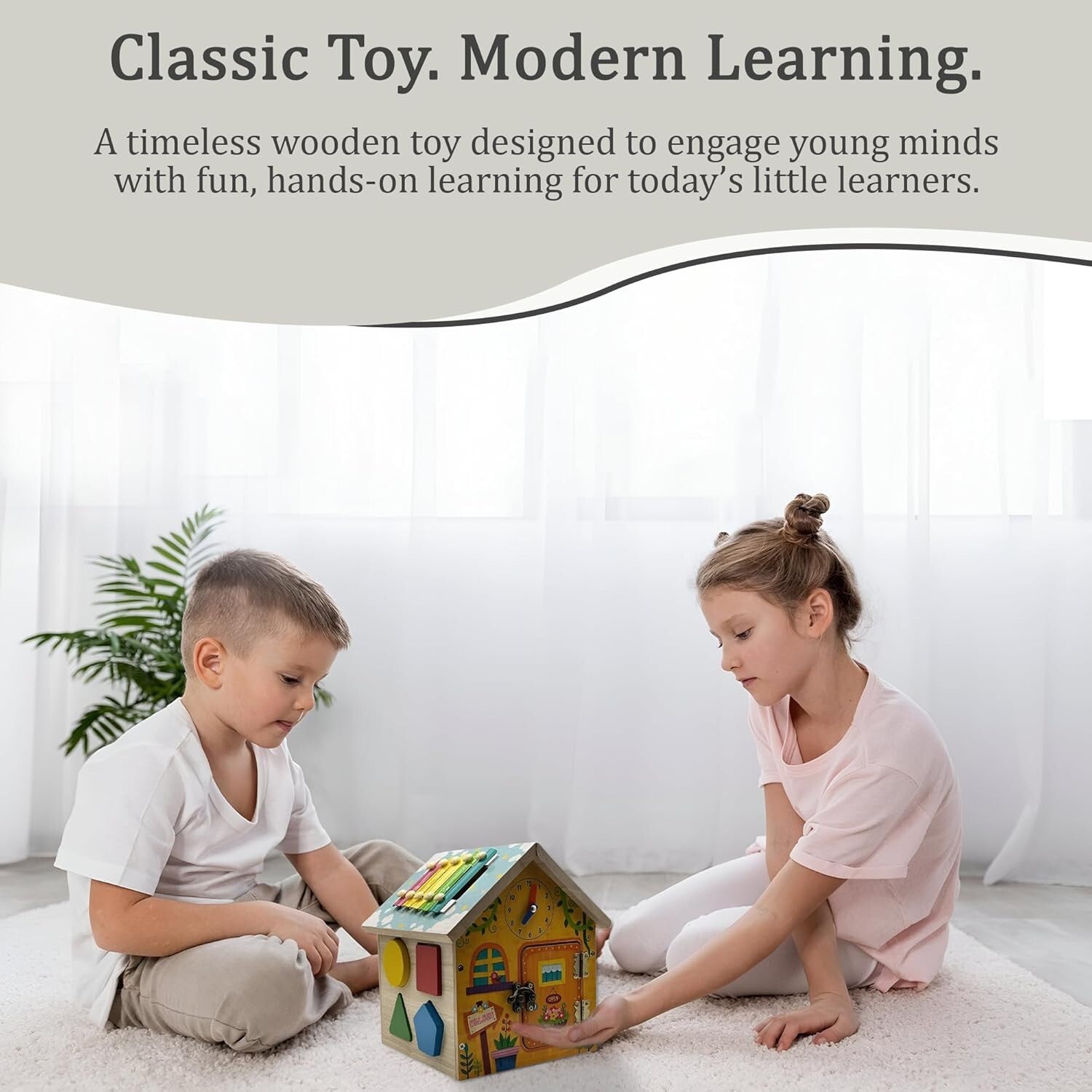 Wooden Montessori Activity Cube – Educational Toy for Toddlers 1-3 Years, Shape