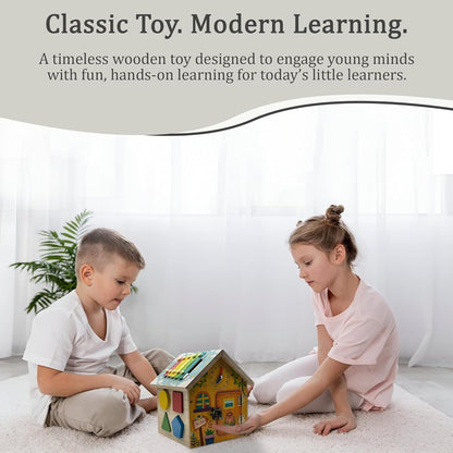 Wooden Montessori Activity Cube – Educational Toy for Toddlers 1-3 Years, Shape