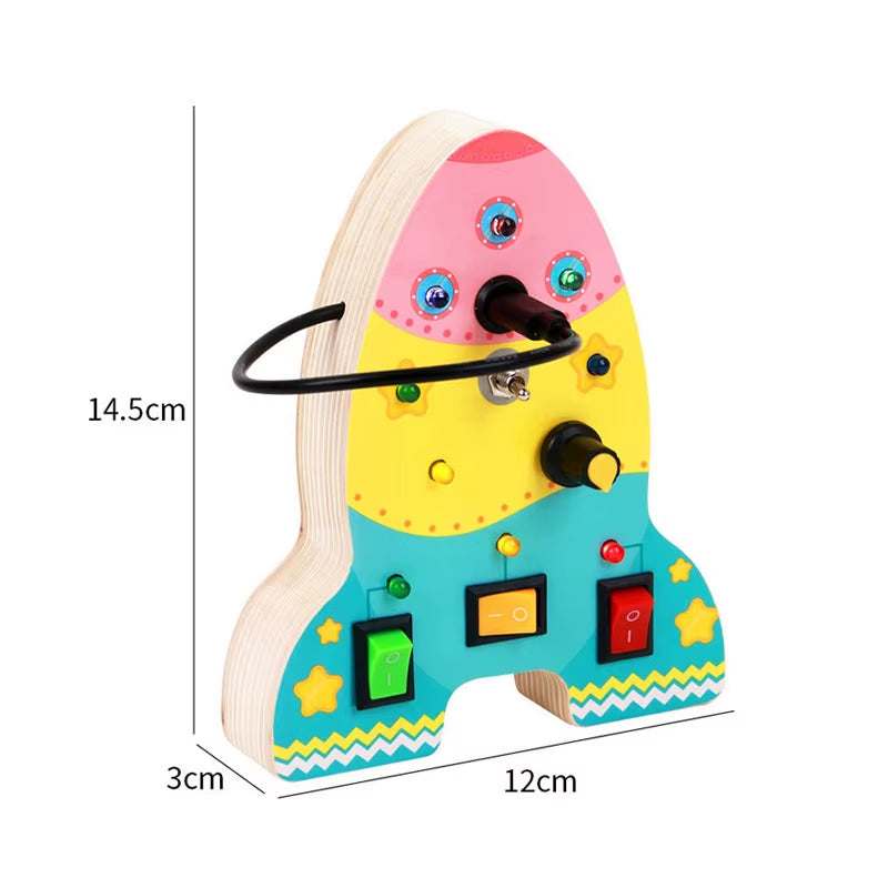 Montessori Busy Board Children Toys Led Light Switch Simulate Car Steering Wheel Travel Activities Sensory Game Educational Toys