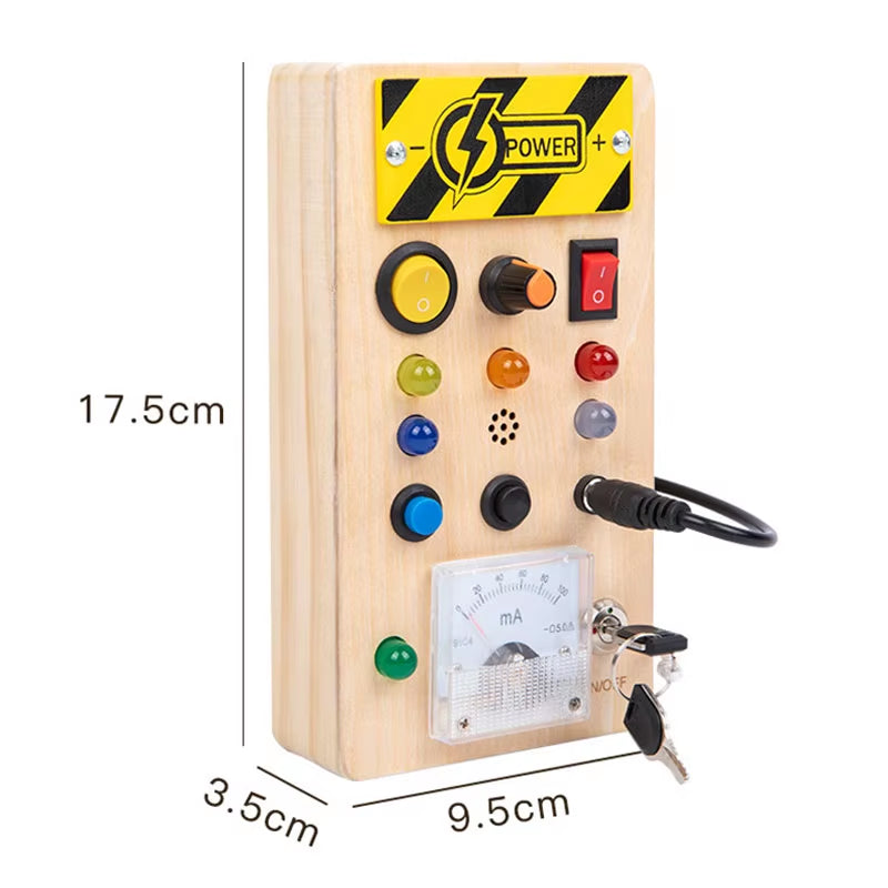 Montessori Busy Board Children Toys Led Light Switch Simulate Car Steering Wheel Travel Activities Sensory Game Educational Toys