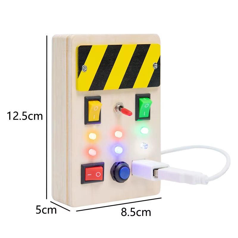 Montessori Busy Board Children Toys Led Light Switch Simulate Car Steering Wheel Travel Activities Sensory Game Educational Toys