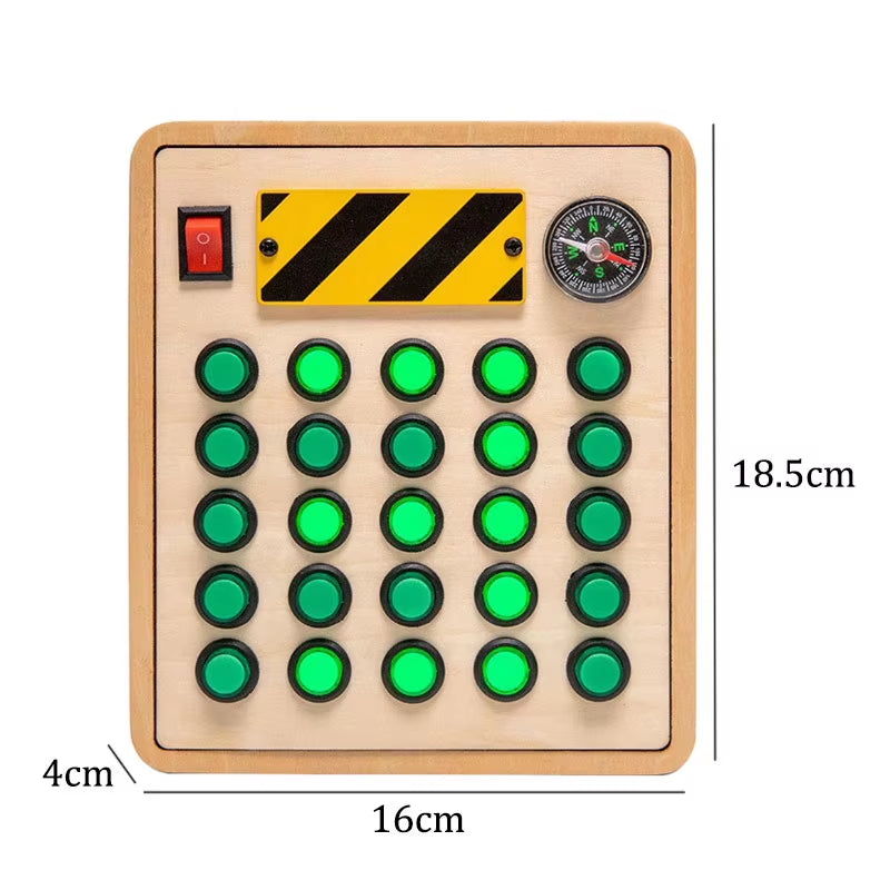 Montessori Busy Board Children Toys Led Light Switch Simulate Car Steering Wheel Travel Activities Sensory Game Educational Toys