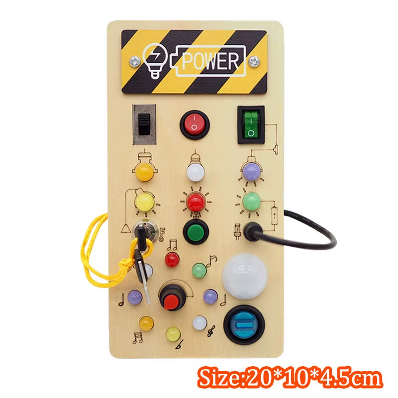 Montessori Busy Board Children Toys Led Light Switch Simulate Car Steering Wheel Travel Activities Sensory Game Educational Toys
