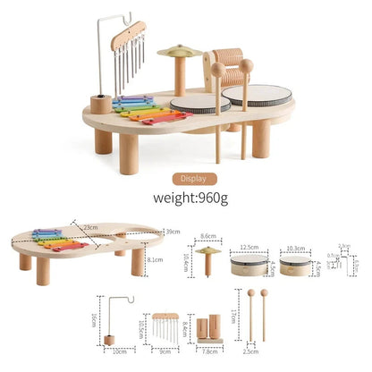 8 in 1 Montessori Wooden Musical Set Instruments Drum Activity Toys for Toddlers