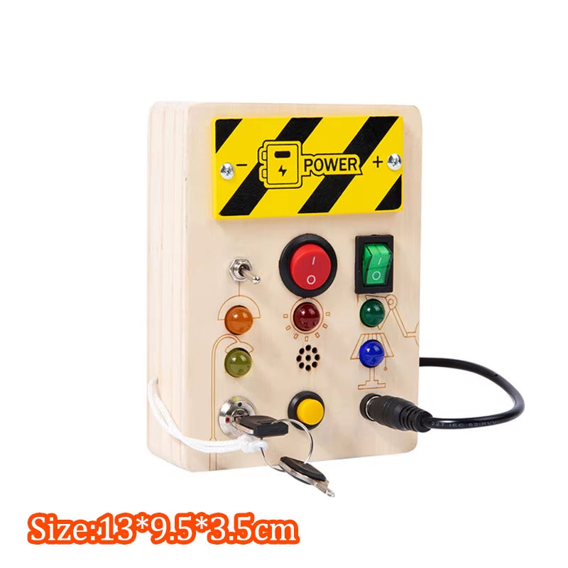 Montessori Busy Board Children Toys Led Light Switch Simulate Car Steering Wheel Travel Activities Sensory Game Educational Toys