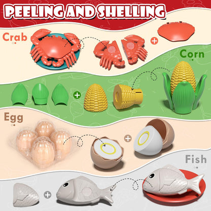 Play Kitchen Accessories, Play Food Sets for Children, Toy Kitchen Accessories for Toddlers 3+ Year Old, Toy Food for 3 Year Old Girl