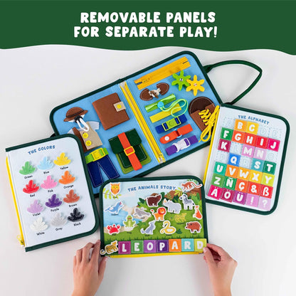 Busy Board for Toddlers Felt, Educational Montessori Toys. Early Development Activity Fine Motor Skills, Busy Book 1 2 3 Years. Sensory Board Kids Toys, Gifts for Boys Girls Birthday Christmas