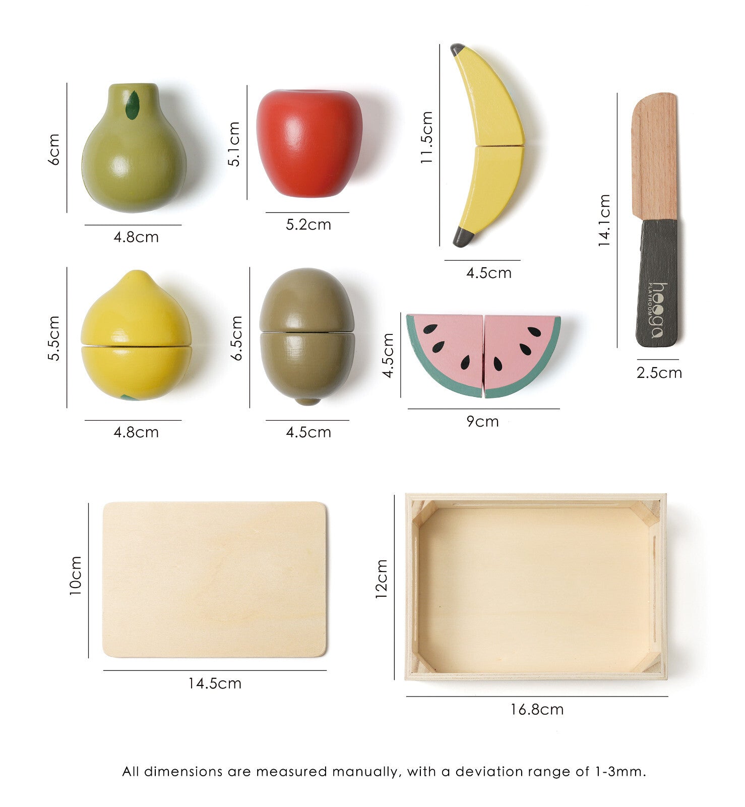 Wooden Play Food Set Kids Pretend Play Food Shopping Play Toy Set 18Pcs