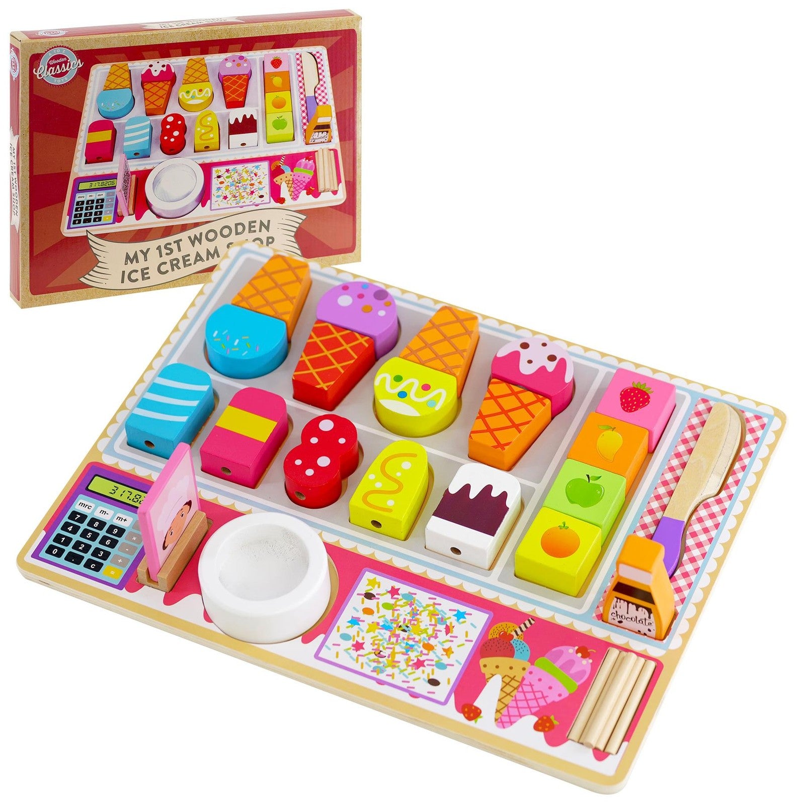 Wooden Ice Cream Shop Set Kids Toy Children'S Kitchen Playset Role Play Toys