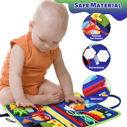 MONTESSORI BUSY BOARD SENSORY LEARNING ACTIVITY TOY TRAVEL PORTABLE FABRIC GIFTS