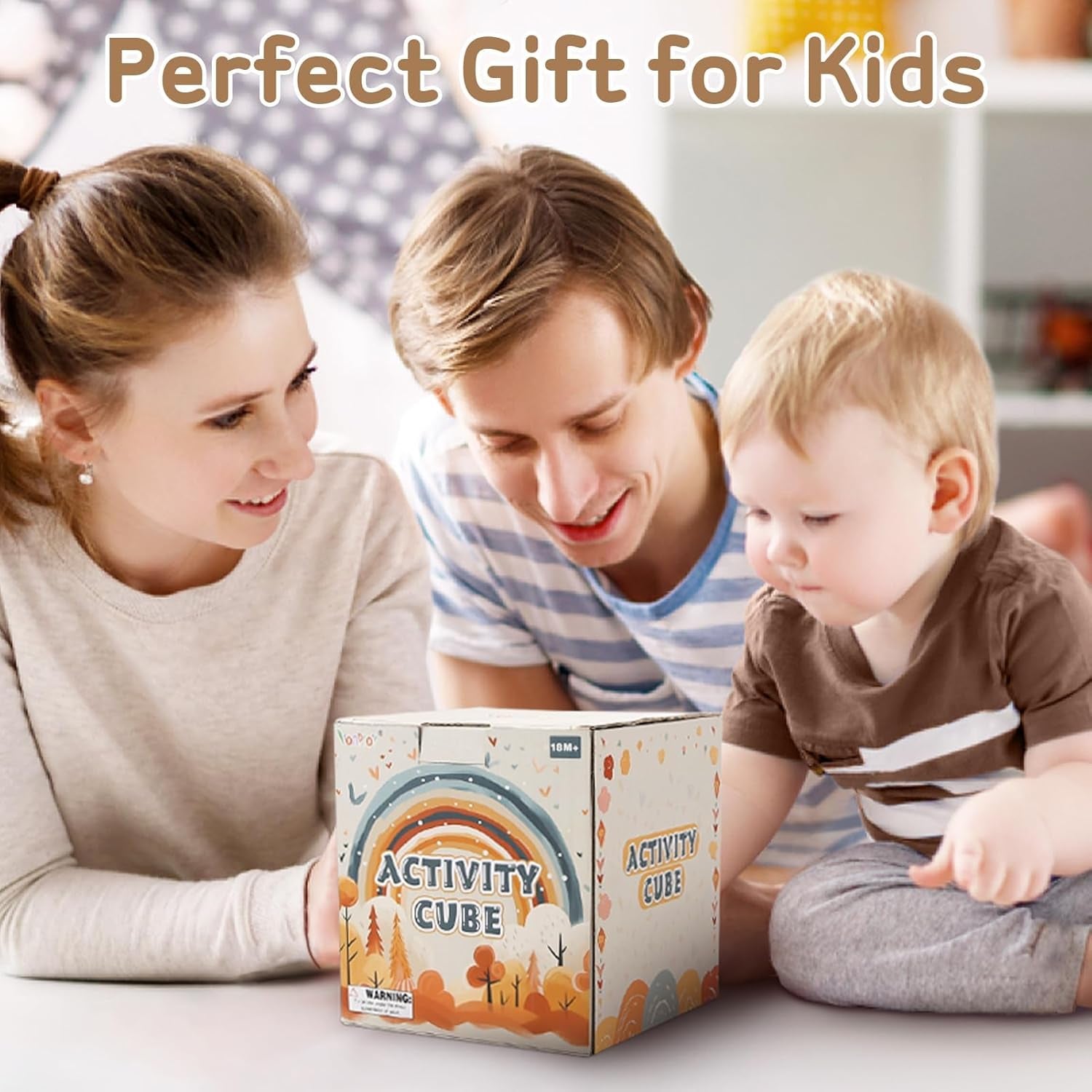 Wooden Activity Cube Wooden Toys 1 Year Old Montessori Toys Early Development & Activity Toys Bead Maze Shape Sorter Educational Baby Girl Boy Gift