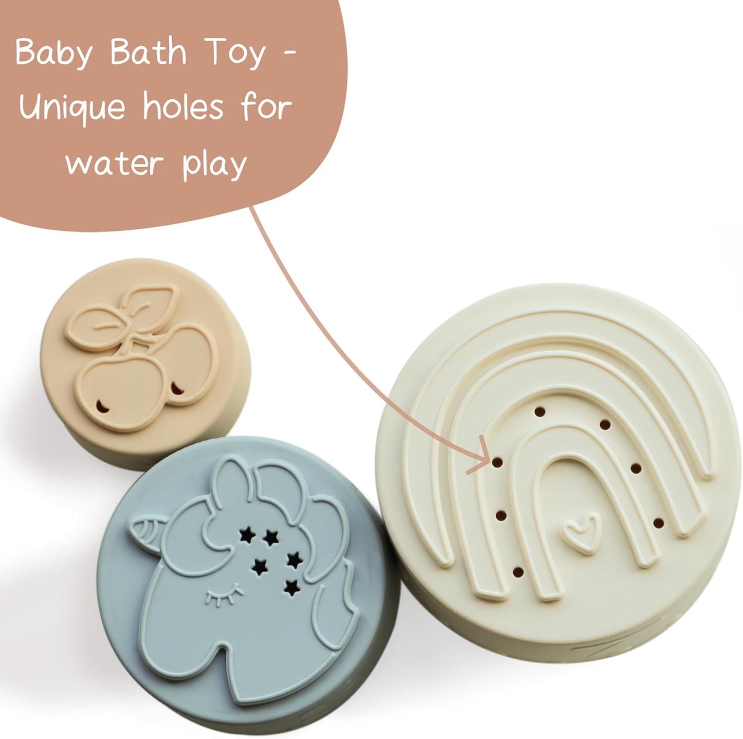 Moonkie Baby Stacking Cups Toy Silicone, Teething Toys for Baby, Early & Toys, 7