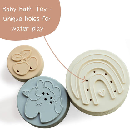 Moonkie Baby Stacking Cups Toy Silicone, Teething Toys for Baby, Early & Toys, 7