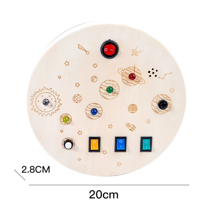 Montessori Busy Board Children Toys Led Light Switch Simulate Car Steering Wheel Travel Activities Sensory Game Educational Toys