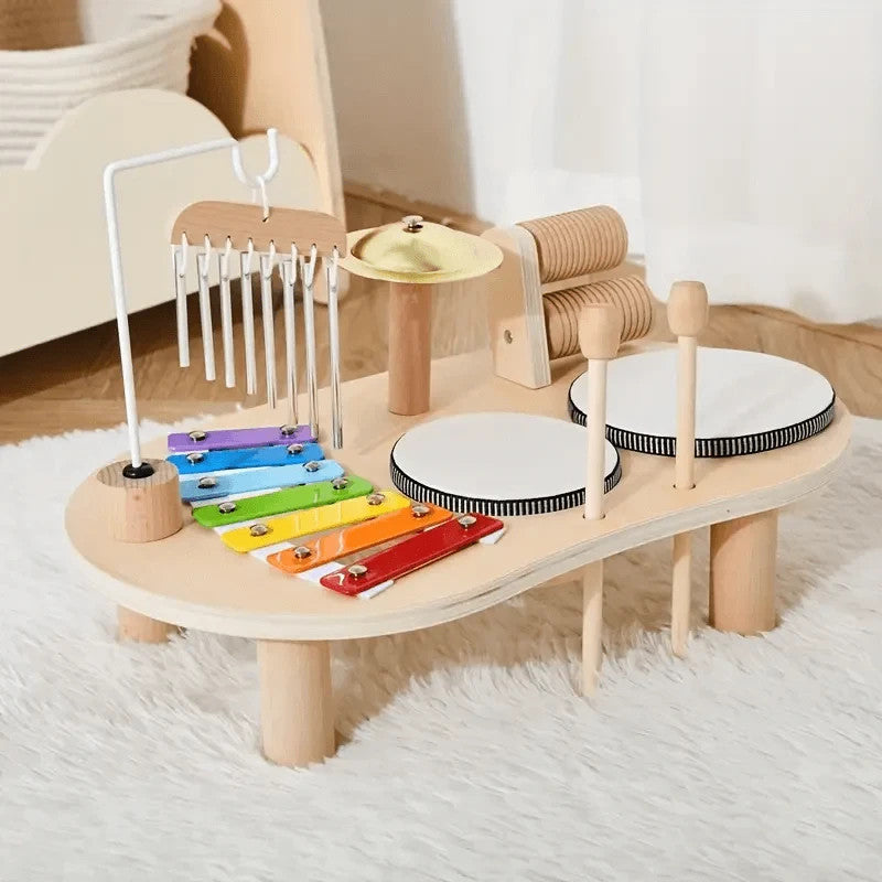 8 in 1 Montessori Wooden Musical Set Instruments Drum Activity Toys for Toddlers