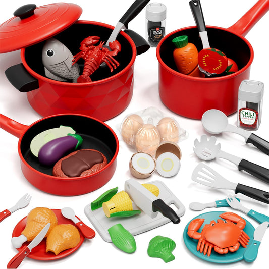 Play Kitchen Accessories, Play Food Sets for Children, Toy Kitchen Accessories for Toddlers 3+ Year Old, Toy Food for 3 Year Old Girl